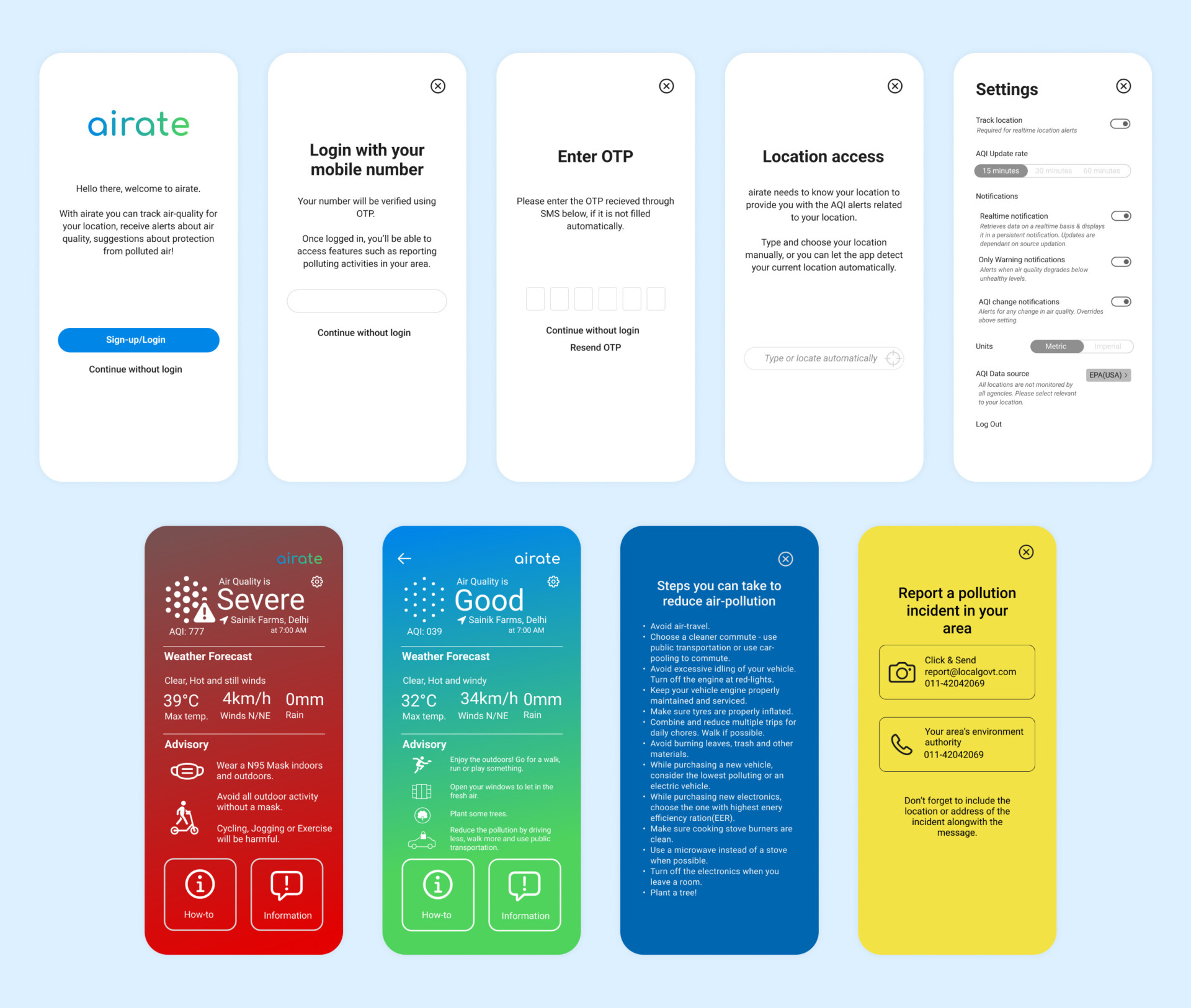 Final Design - Airate - air-quality monitoring app