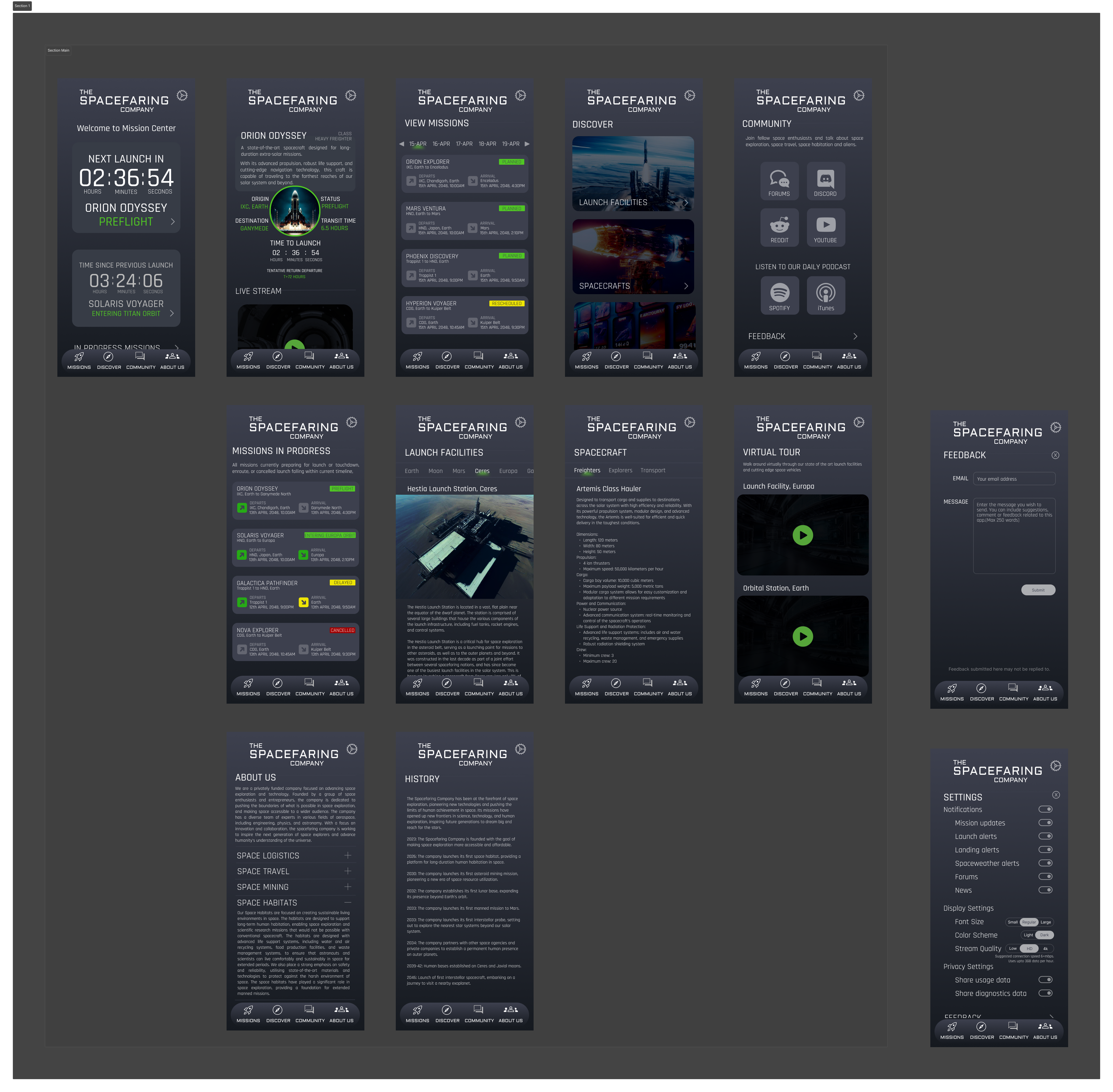 Final HD mockups & Outcome - The Spacefaring Company